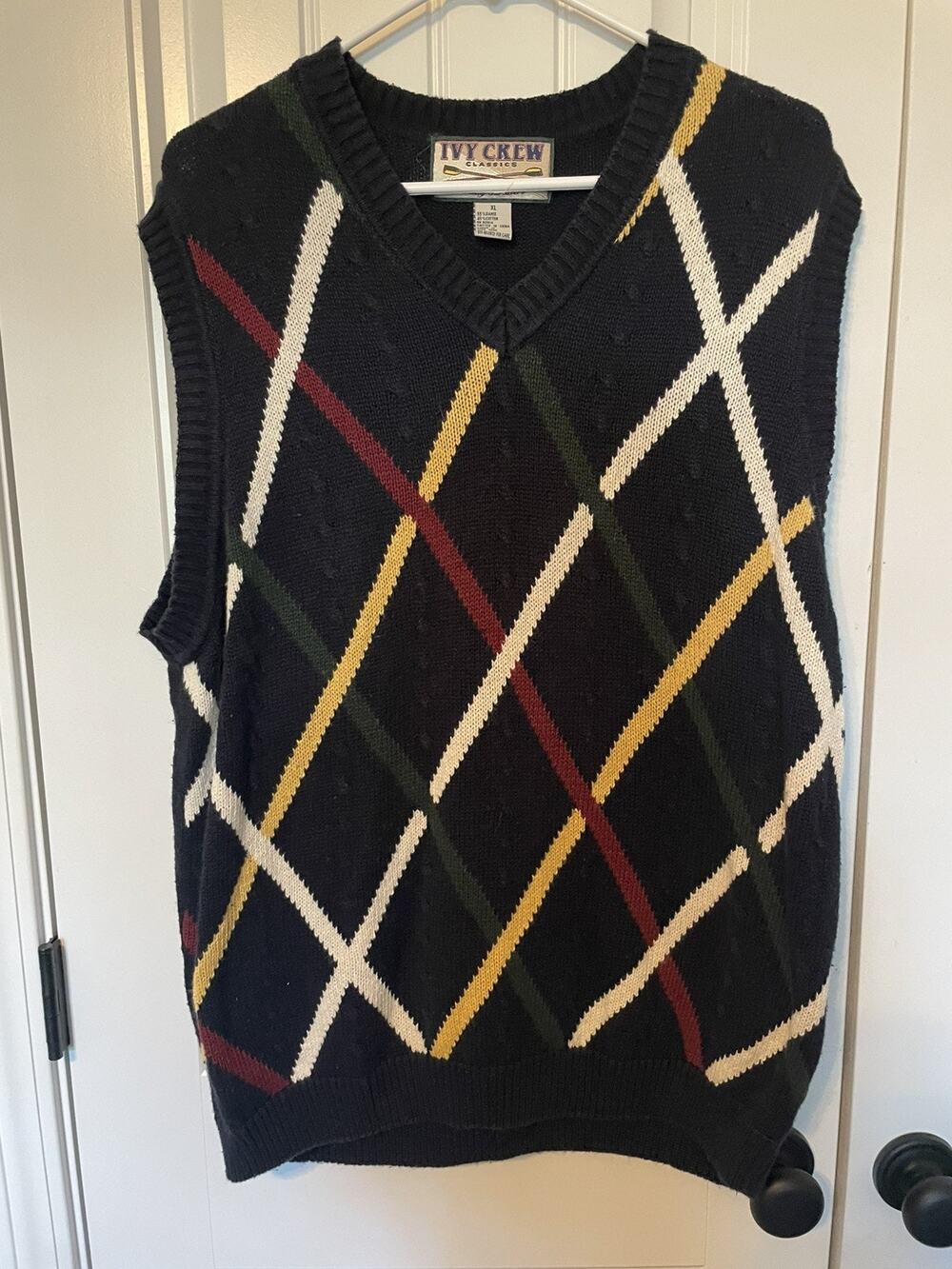 Dark Academia Vintage Men's XL Argyle Ivy Crew Classics Sweater Vest